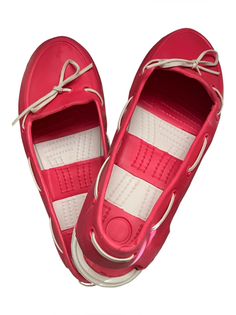 Women's Waterproof Boat Shoes in Pink and White - Picture 2 of 5